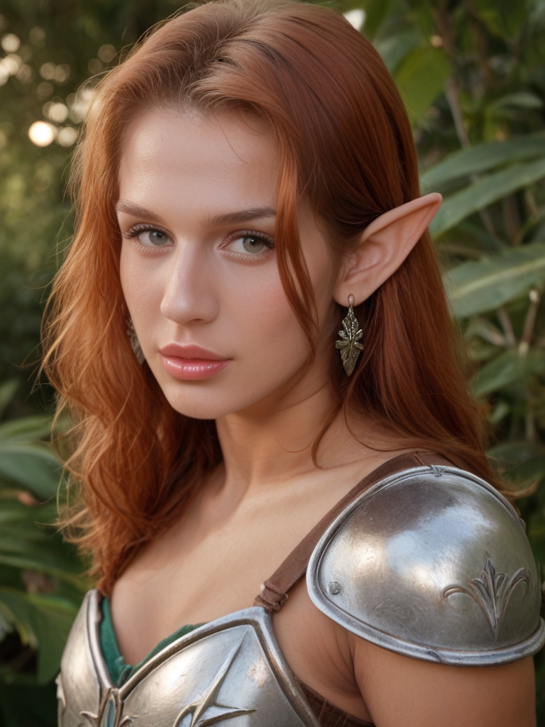 face focused, magic hour, photography, warm light, sunset, movie still, ultra detailed, portrait, BREAK
score_9, score_8_up, score_7_up, Danyelle3V4ngelista , Danyelle Evangelista,<lora:Danyelle3V4ngelista-000009-pony:1>,  1girl, solo, (auburn hair), (olive skin), portrait, shiny lipgloss, lips, vintage aesthetic, elf, elf ears, white armor, diadem, solo, blush, looking at viewer, bokeh, focus, film, velvia, film grain, best quality, photograph, focus, earrings, garden