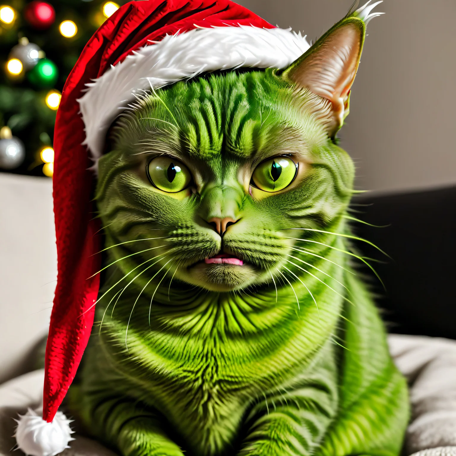 christmas grinch cat