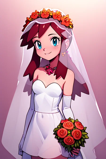 score_9, score_8_up, score_8, medium breasts, (curvy), cute, eyelashes, BREAK, , zzMelody, <lora:Melody_Pokemon_PDXL:1.0>, , BREAK, smile, looking at viewer, bride, wedding dress, bridal veil, strapless dress, elbow gloves, holding bouquet, hearts, white outline, cowboy shot, embedding:zPDXL, Expressiveh, <lora:Vivid:0.7>, <lora:LFashionPDXL:1>, <lora:Uncensored_PonyXL_cpt_v02.09:0.4>, <lora:Expressive_H-000001:0.4>,