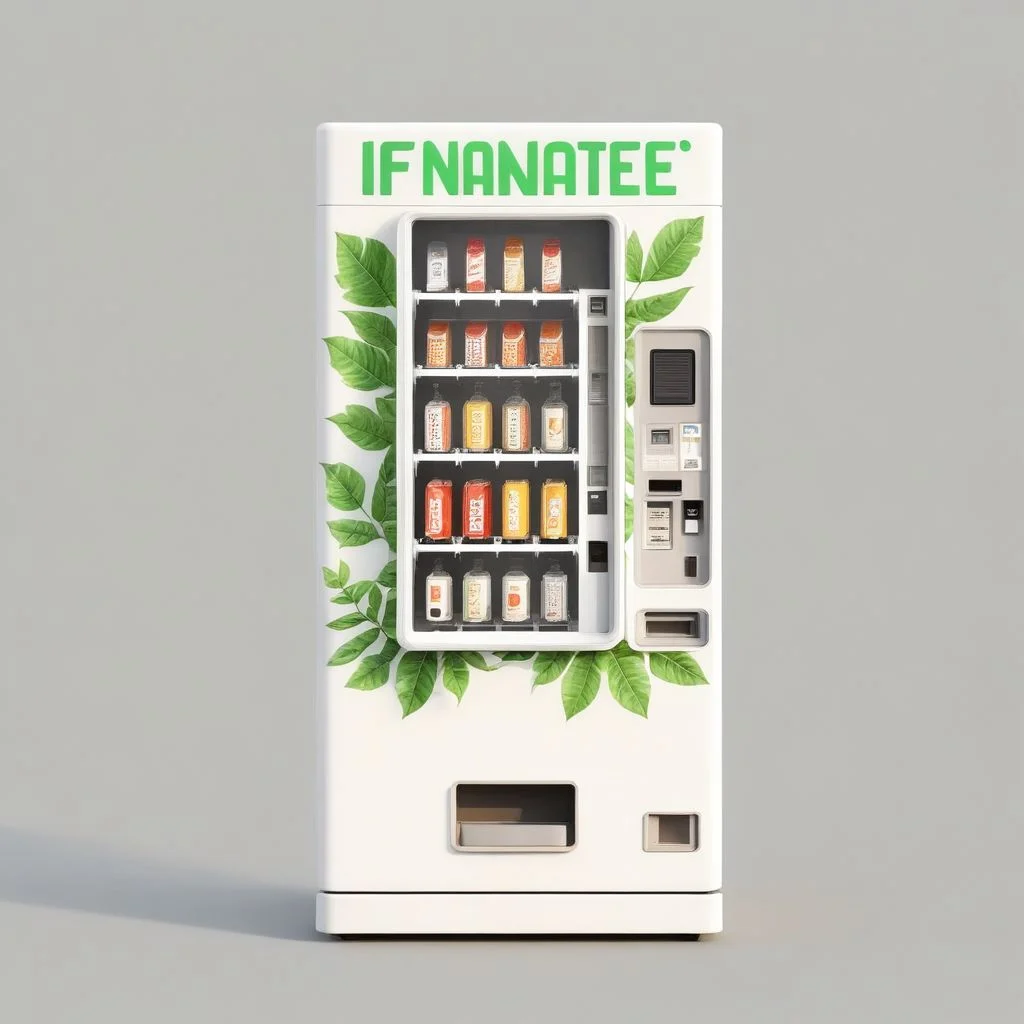 isztoksk, no humans, vending machine, simple background, grey background, leaf, plant, bottle, 3d, miniature, isometric, game design, octane render, masterpiece, best quality