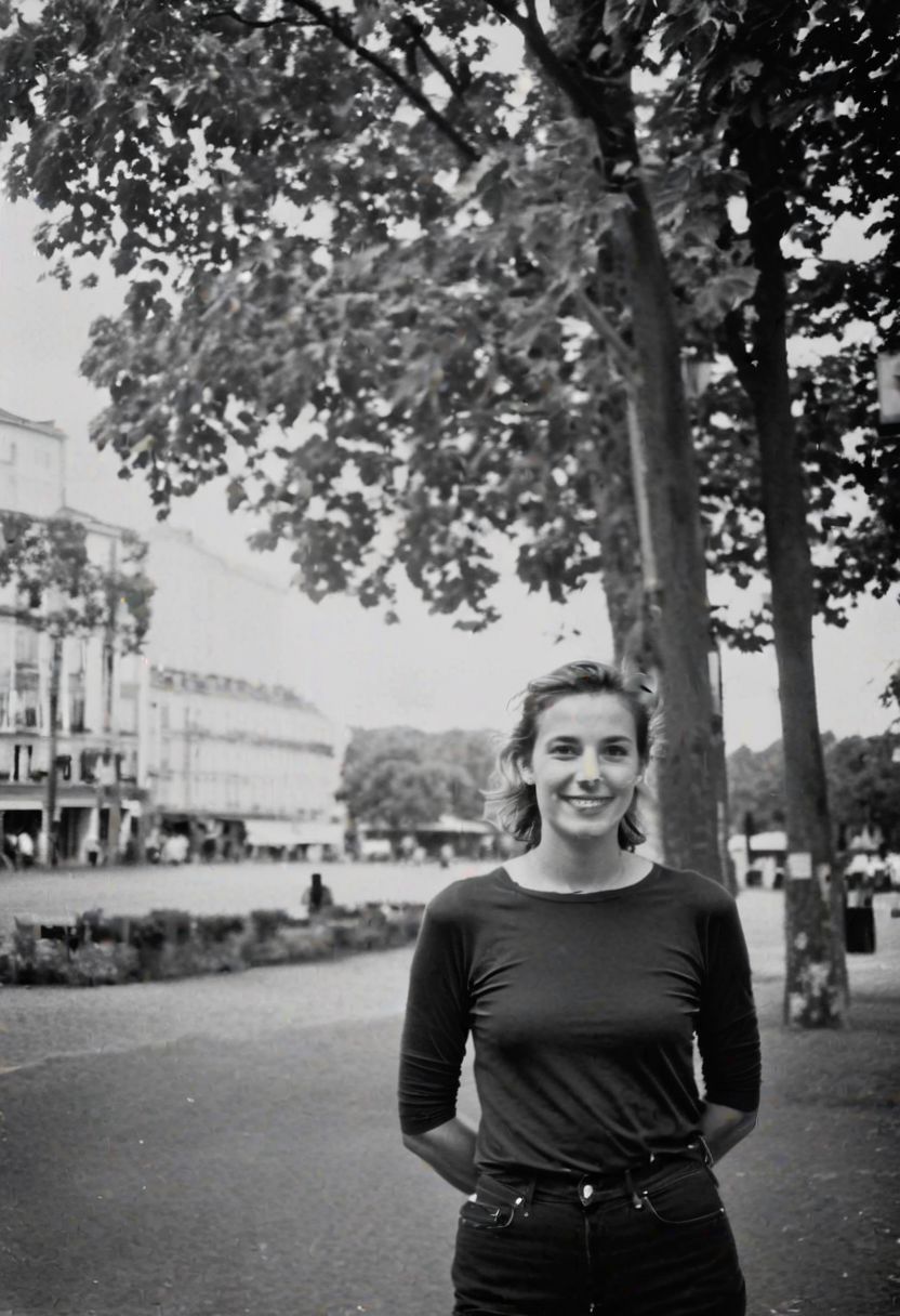 KB_Kentmere400, instagram photo, a 20 years old french woman, film grain