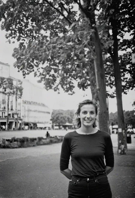 KB_Kentmere400, instagram photo, a 20 years old french woman, film grain