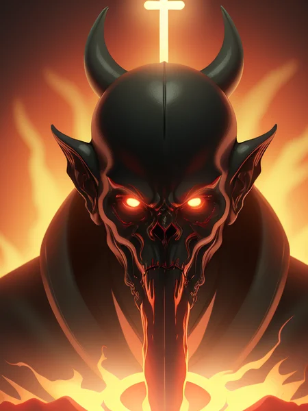 d V3rh03v3n:1.1 DrkGobbin pffpffpff:.79 boy demon is demonic, bigheadmode with blue emblem on forehead and smoke behind it and a (glowing yellow triangle in the background),