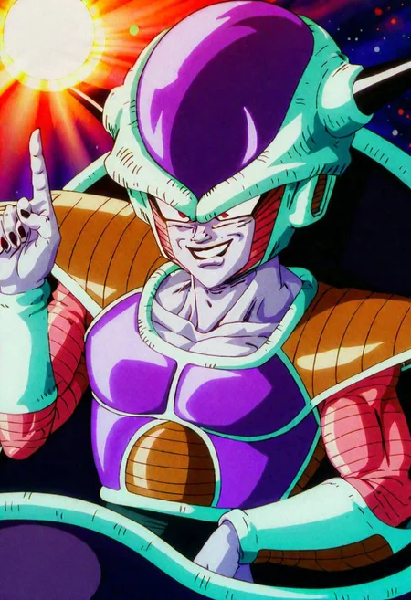 2D (Portrait:1.1) 1Frieza in a Ship, (best quality, masterpiece, detailed, highly detailed face) (Smiling:1.6), (with one hand raised and with one finger pointing up and the finger is generating a ((ball of energy)):1.0) (high definition face:1.0),(detailed eyes:1.0) open mouth, red eyes,8k,(Shutter), (solo), amazing perspective, profesional composition ,