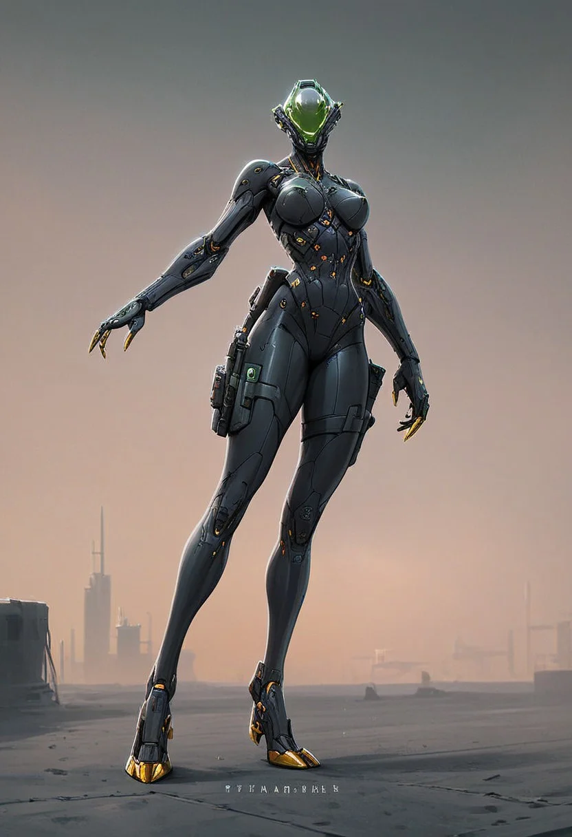 score_9, score_8_up, score_7_up, score_9, score_8_up, score_7_up, 1 girl, black bodysuit, gold claws, breathtaking green glossy armored cybernetic robot,  cyberpunk demon helmet, futuristic, exosuit, tactical, advanced gear, huge perky breasts,  BREAK, floating in a yoga pose, a sleek, highly detailed, futuristic, intricate, elegant, cinematic film still stylized by Sam Mayle, photograph
