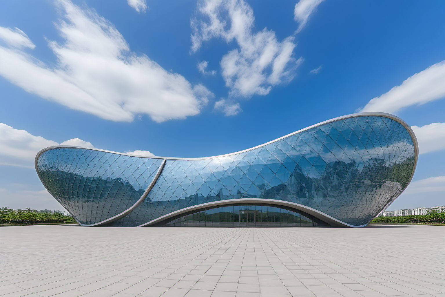 (masterpiece), best quality,8K,zsyixing,building,
no humans, outdoors,
glass,blue sky,day, scenery,cloud, <lora:ZSprofiledV1.0-000054:0.5>