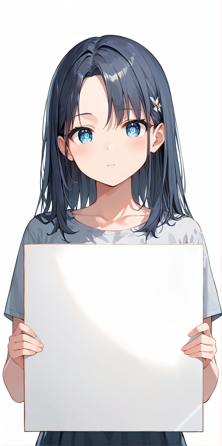 score_9, score_8_up, score_7_up,source_anime, high res image,masterpiece,best quality,girl,cute face,clear skin,shiny hair,ultra detailed eyes,simple background, <lora:folding sign_pony_V1.0:1> folding sign
