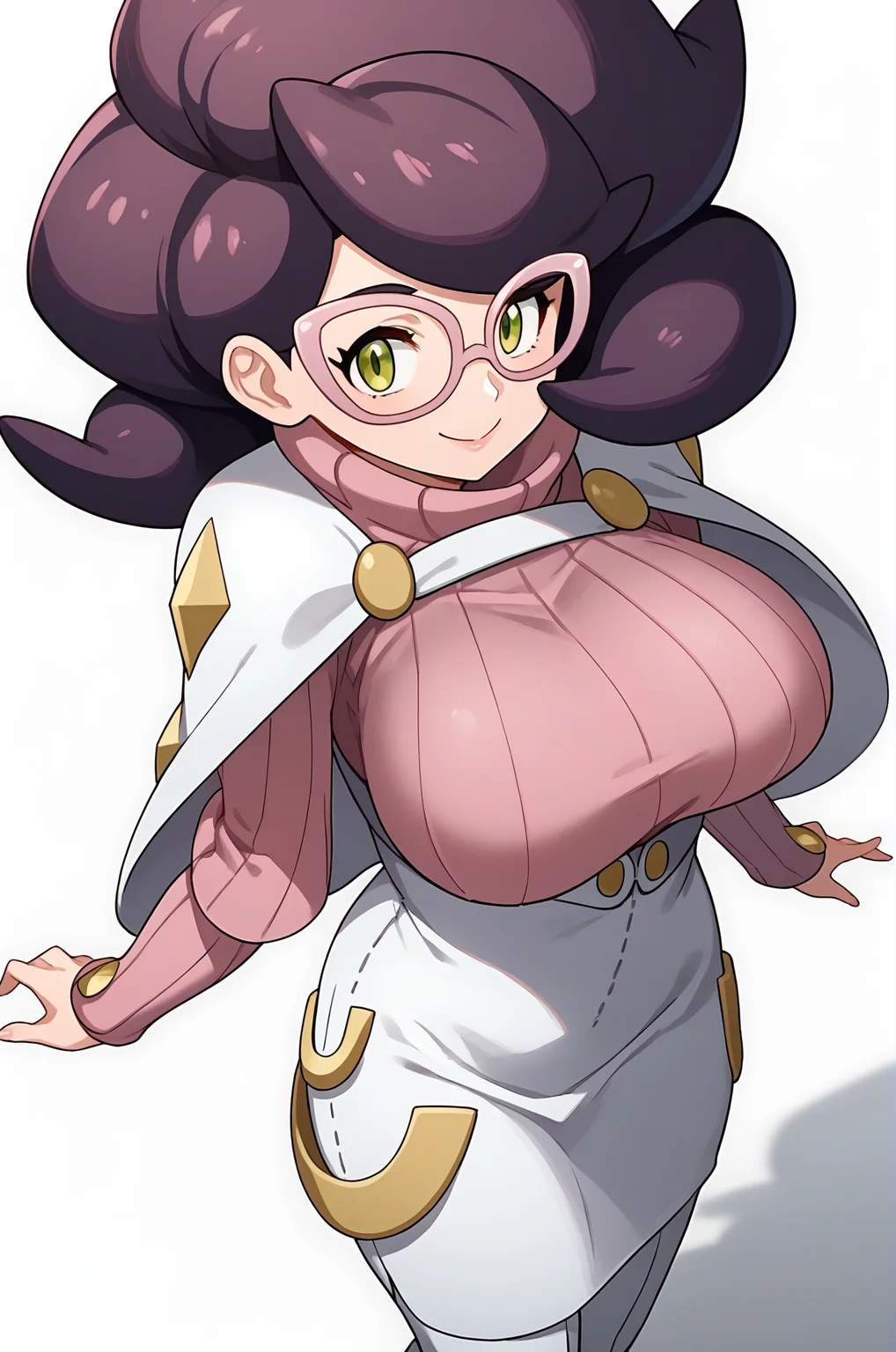 score_9, score_8_up, score_7_up, source anime, anime, animification, anime screencap, anime coloring, vivid colors, shiny skin, skindentation, deep skin, depth of field, high quality, highres, (dynamic angle,dynamic pose)
wicke \(pokemon\), 1girl, solo, looking at viewer, smile, large breasts, simple background, long sleeves, white background, dress, closed mouth, green eyes, standing, full body, purple hair, boots, high heels, sweater, eyelashes, capelet, turtleneck, thigh boots, white footwear, white skirt, ribbed sweater, high heel boots, turtleneck sweater, big hair, pink sweater
BREAK
masterpiece,high quality
<lora:Wicke_PokemonPony:0.8>