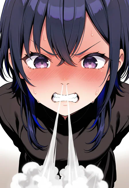 1girl, ichinose uruha, vspo!,solo,nose vapor,
,
,
open mouth, nostrils, ,
v-shaped eyebrows, clenched teeth, ,
sweat,blush,full-face blush,arms behind back, ,
masterpiece,best quality,amazing quality,very aesthetic,absurdres,newest,
<lora:StS-Illustrious-Detail-Slider-v1.0:1.5>,<lora:reduce_wrinkles_illstriouosv0.1_ADDifT_2_in_1_v1.2:0.8>,<lora:99coins_nose_vapor_IL_v6_06:0.8>,
