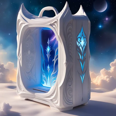 ethereal fantasy concept art of
computer case, made of white Resin, WhiteMold, 3d mold
. magnificent, celestial, ethereal, painterly, epic, majestic, magical, fantasy art, cover art, dreamy
