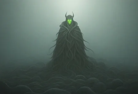 dark fantasy art, gothic art, detailed background, intricate, Exquisite details and textures, highly detailed, ultra detailed photograph, 4k, sharp focus, high resolution, a wolf with snakes skin, summoning creature, fire and water vortex, dramatic, green eyes, glowing eyes, gothic cloak, backlit fog surrounds character, snakes surround the character on the ground, character is in an ancient tomb, 12 snake soldiers surround main character
snake, snake on shoulders, sn4k3