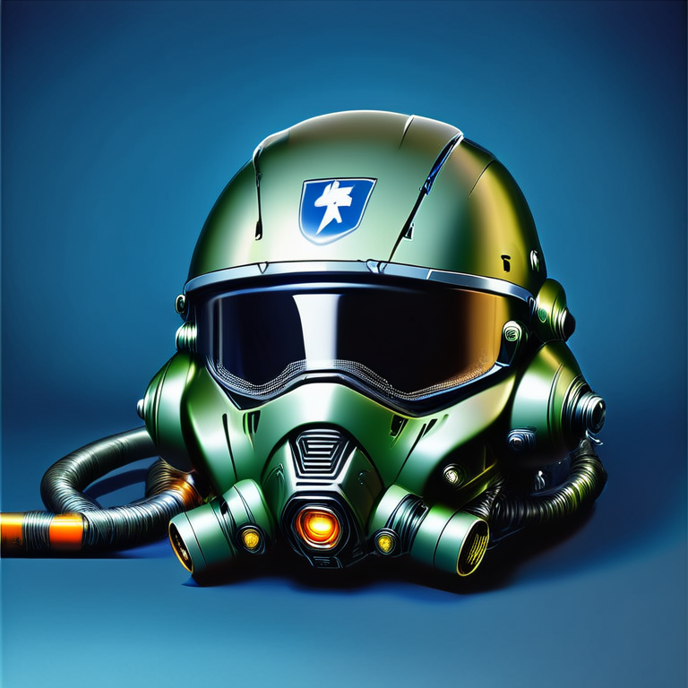 item inventory, jet pilot helmet, pipes,   simple blue background <lora:IteMaker_PNYFaetality:1>