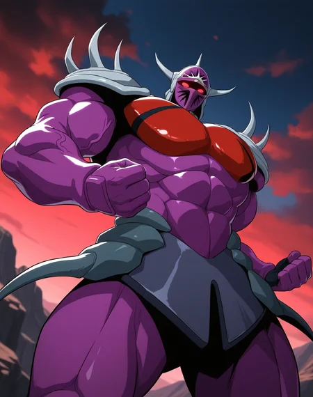 <lora:Lanacuras_(Shinzo)_(Illustrious)_(AD):1> Lanacuras, muscular, Shinzo,
exterior, vivid anime dark sky with black clouds, mountains, nature, end of the world background, red and green clouds in the sky, fighting,
dynamic action, dutch angle, cowboy shot, detailed face, detailed eyes, glowing red eyes,
hyper muscular, end boss, large wide rounded protruding pecs, bulging muscles, large rounded muscular shoulders, large biceps, large thighs, abs, red pecs, perfect hands, peak physical conditioning, pinnacle of manly perfection, perfect physique, veiny muscles, commanding oppressive presence,
BREAK: very awe, aesthetically pleasing, masterpiece, best quality, amazing quality, very aesthetic, perfect depth of field shot,
BREAK: lazympos, lazypos (2),