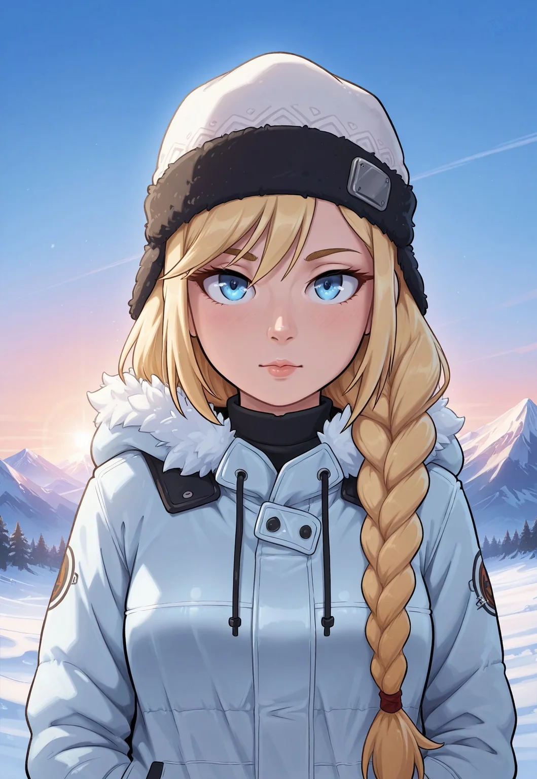 score_9, score_8_up, score_7_up, 1girl, solo, arctic explorer, insulated winter gear with fur trim and reflective accents, long braided blonde hair with a warm knitted hat, realistic, cinematic angle, cinematic lighting, athletic body, determined face, piercing blue eyes, adventurous pose
BREAK
trekking through a snowy mountain range
BREAK
source_adventure_art, rating_explicit, expressive, full body, dynamic pose
BREAK
detailed beautiful background, majestic snowy mountains with towering peaks and glistening ice formations, dense pine forests and frozen lakes, distant glaciers and icy waterfalls, serene atmosphere with a sense of adventure and endurance
<lora:Expressive_H:0.6>Expressiveh, (SimplepositiveXLv1:1.3), (upper body, full clothed:1.85) ((masterpiece)) (ultra realistic, 32k, masterpiece:1.2), (high detailed skin:1.1), (high quality:1.1) (((full clothed))) <lora:DandonFuga_Style_v.2_-_Pony:0.8> 
<lora:add-detail-xl:1> 
<lora:Dynamic Poses:1>