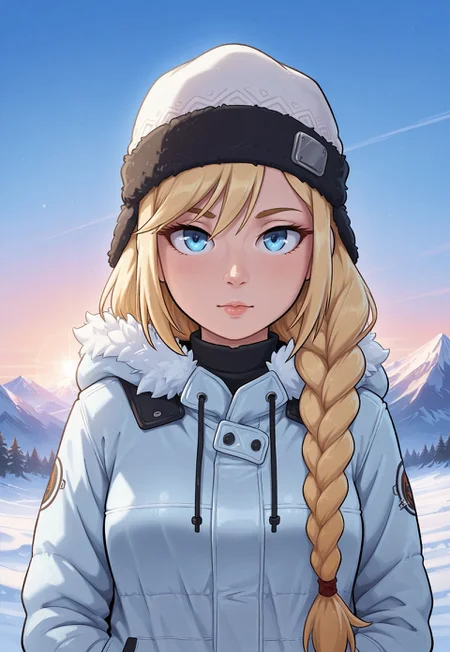 score_9, score_8_up, score_7_up, 1girl, solo, arctic explorer, insulated winter gear with fur trim and reflective accents, long braided blonde hair with a warm knitted hat, realistic, cinematic angle, cinematic lighting, athletic body, determined face, piercing blue eyes, adventurous pose
BREAK
trekking through a snowy mountain range
BREAK
source_adventure_art, rating_explicit, expressive, full body, dynamic pose
BREAK
detailed beautiful background, majestic snowy mountains with towering peaks and glistening ice formations, dense pine forests and frozen lakes, distant glaciers and icy waterfalls, serene atmosphere with a sense of adventure and endurance
<lora:Expressive_H:0.6>Expressiveh, (SimplepositiveXLv1:1.3), (upper body, full clothed:1.85) ((masterpiece)) (ultra realistic, 32k, masterpiece:1.2), (high detailed skin:1.1), (high quality:1.1) (((full clothed))) <lora:DandonFuga_Style_v.2_-_Pony:0.8>
<lora:add-detail-xl:1>
<lora:Dynamic Poses:1>