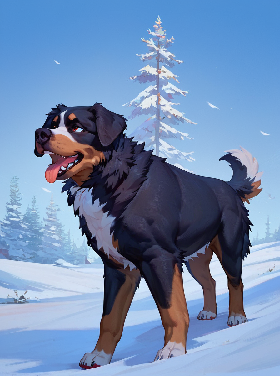 score_9, score_8_up, score_7_up, PDXL,  <lora:Bernese_0010:1>, ((animal, dog)), bernese mountain dog, 
rolling around in snow