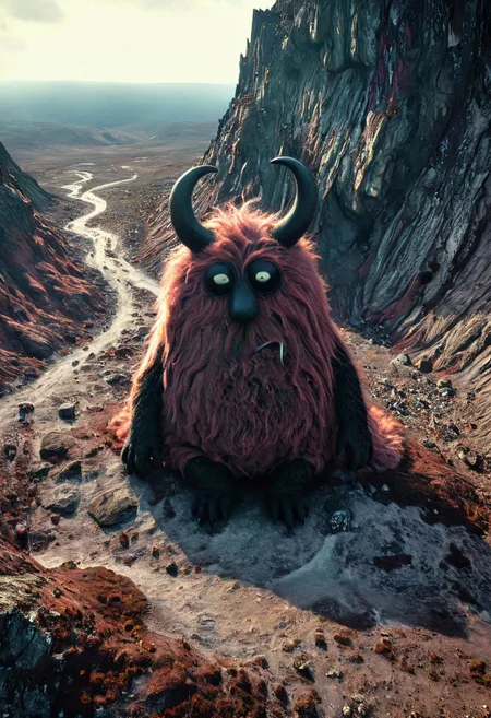 Very Long Messy weathered way to a dystopian creepy cute fluffy black eyed demon barbapapa with Horns infront of huge abyss in spooky sunny dystopian world
very detailed, hd, RAW photograph, masterpiece, top quality, best quality, official art,highest detailed, atmospheric lighting, cinematic composition, complex multiple subjects, 4k HDR, vibrant, highly detailed, Leica Q2 with Summilux 35mm f/1.2 ASPH, Ultra High Resolution, wallpaper, 8K, Rich texture details, hyper detailed, detailed eyes, detailed background, dramatic angle, epic composition, high quality , (8k, RAW photo, highest quality), hyperrealistic,