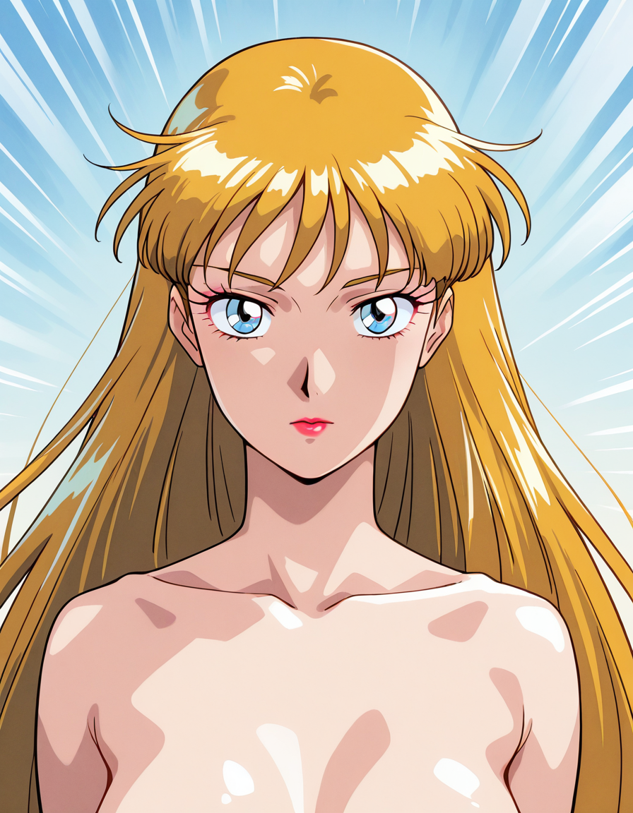 score_7_up, anime BREAK official art, solo, 1girl, one girl, 
<lora:Lucille_Liliant:1>, Lucille Liliant, long hair, blonde hair, blue eyes, 
nude, retro artstyle, lipstick, makeup, looking at viewer, collarbone, upper body, 
(masterpiece:1.3), best quality, high resolution, unity 8k wallpaper, extremely detailed CG, 8K, (watercolor \(medium\), muted color, sketch:1.1), perfect anatomy, highly finished, masterpiece, best quality, high quality, amazing quality, great quality, very aesthetic, ultra detailed, highres, absurdres, highly detailed, highly detailed background,