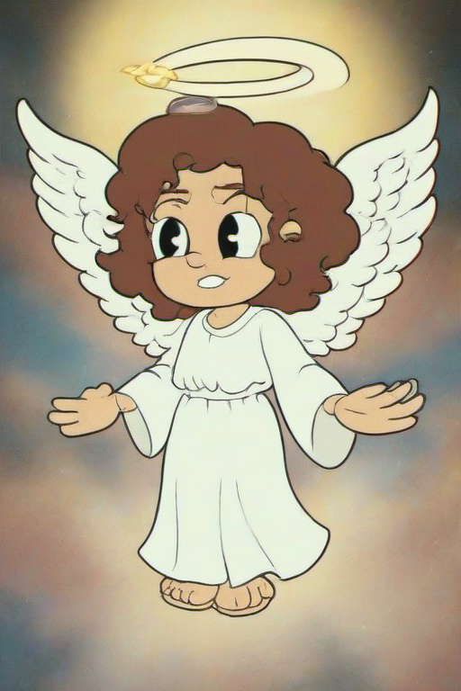 <lora:PE_OldCartoonStyle:0.9> PEOldCartoonStyle,Cartoon,
angel,in heaven,wigs,white robe,halo over head