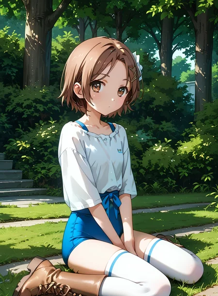 score_9, score_8_up, score_7_up, 1girl,
<lora:buruma_Pony_V1.0:1> sgu, blue buruma, outdoors,
beautiful girl, xnwolfex <lora:xlponygirln-wolfe:1>, boots, sitting, thighhighs,
<lora:Kurashima_Chiyuri:0.7> 1girl, brown hair, brown eyes,
Background: Outdoor Park,
soft features, best quality, masterpiece,