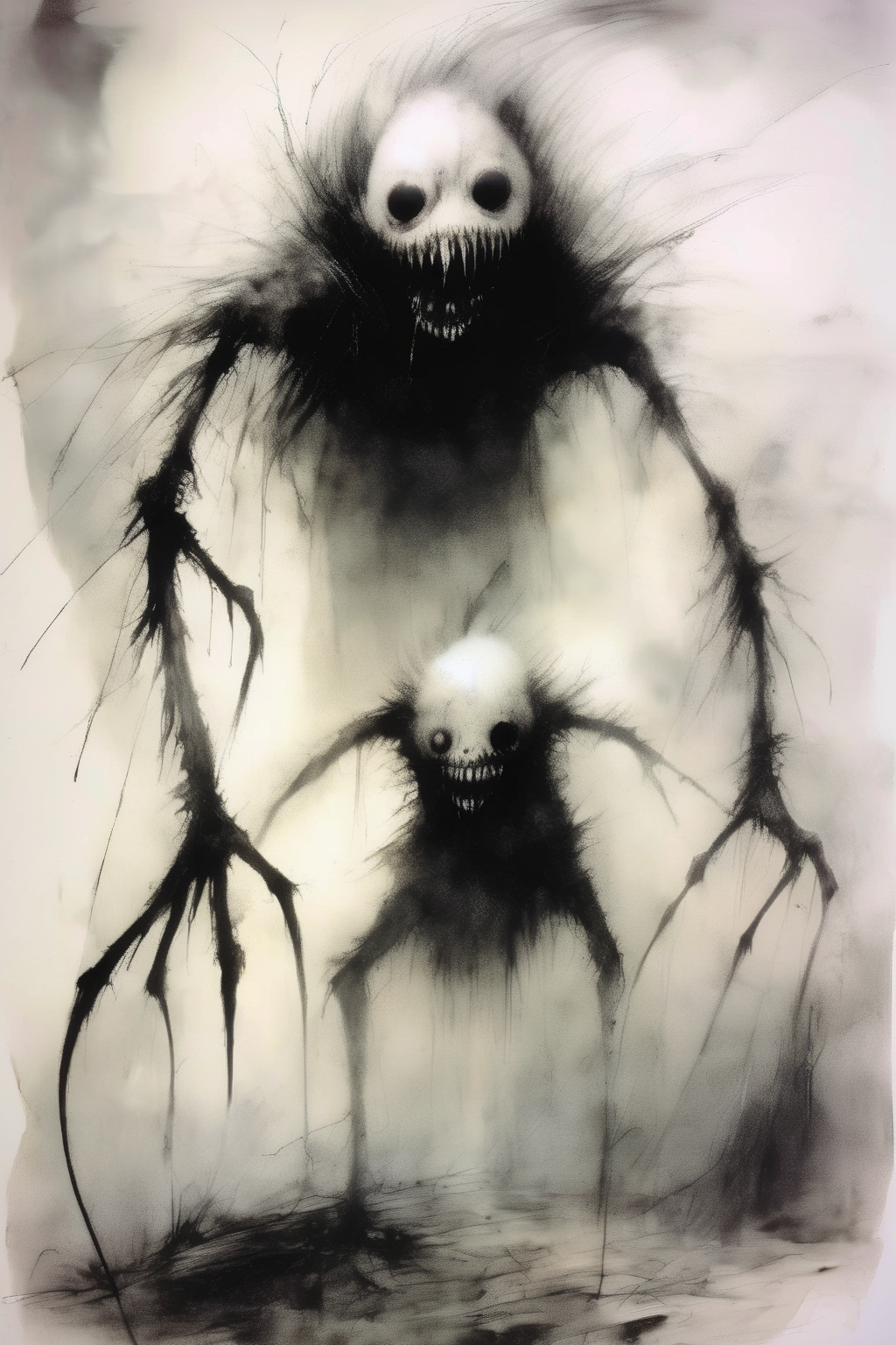 <lora:Stephen Gammell Style:1>Stephen Gammell Style - the most horrifying creature lurking drawn