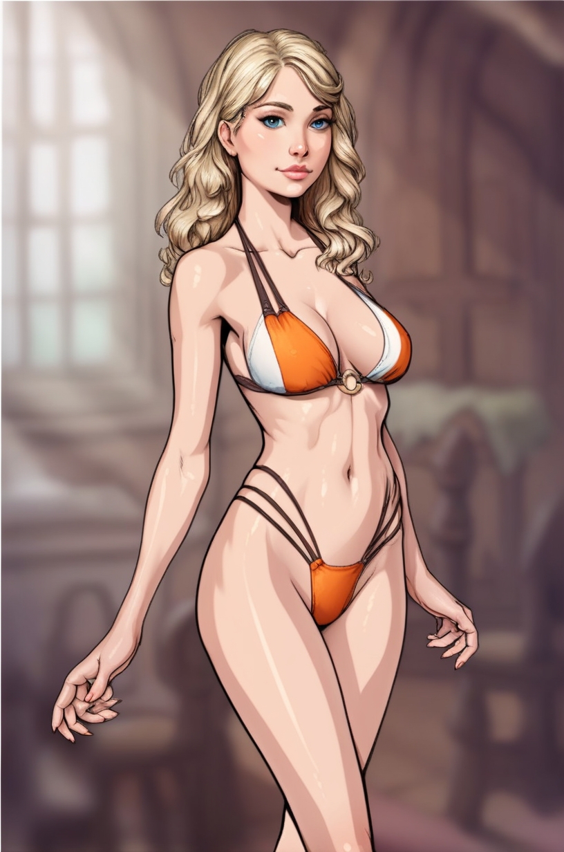 score_9, score_8_up, score_7_up, score_6, score_5, score_4, source_cartoon, realistic,1girl, looking at viewer, rating_safe herm bikini <lora:Witch_Trainer-000007:0.8> w1tchtr4a1n3r.