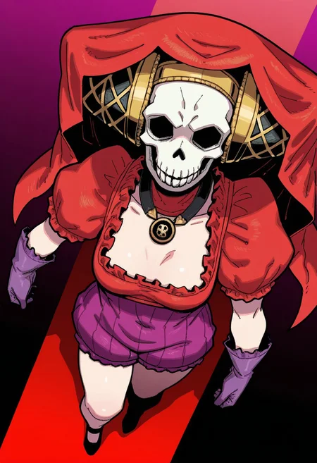 lazypos, absurdres,very aesthetic,sharp detail,intricate detail,
official art,artist:yukataro,artist:sparrowl,norakura \(nr kura\),jonpei,(zyugoya, fir3born, naga u:0.5),ireading,(krekkov:0.5),fujimoto tatsuki \(style\),
( Full body portrait, m0th3rharlotsmt, skull, veil, jewelry, red dress, puffy sleeves, gloves )
dynamic angle,looking at viewer,(three quarter view:0.2),
(from above:0.2),
(dutch angle:0),
close-up,
colorful,