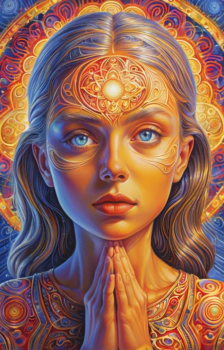 masterpiece,best quality,<lora:tbh375-sdxl:0.6>,illustration,style of Alex Grey tech genius teenage girl