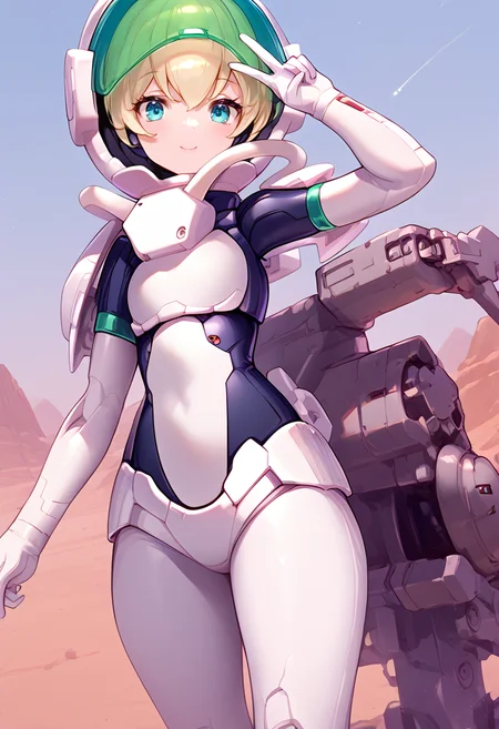 mars concept,(score_9:0.9),score_8_up,score_7_up,(zPDXL2),anime style,rating_safe,<lora:SIS-Gc11w Stipla-Steroy ponyXL v3.2:0.96>,SIS-Gc11w Stipla-Steroy,spacesuit,Stipla-Steroy spacesuit,doll joint,1girl,space helmet,backpack,armor,Stipla-Steroy armor,helmet open,<lora:Creamcod-Style-PonyXL:0.7>,v,on mars,desert,spacecraft,