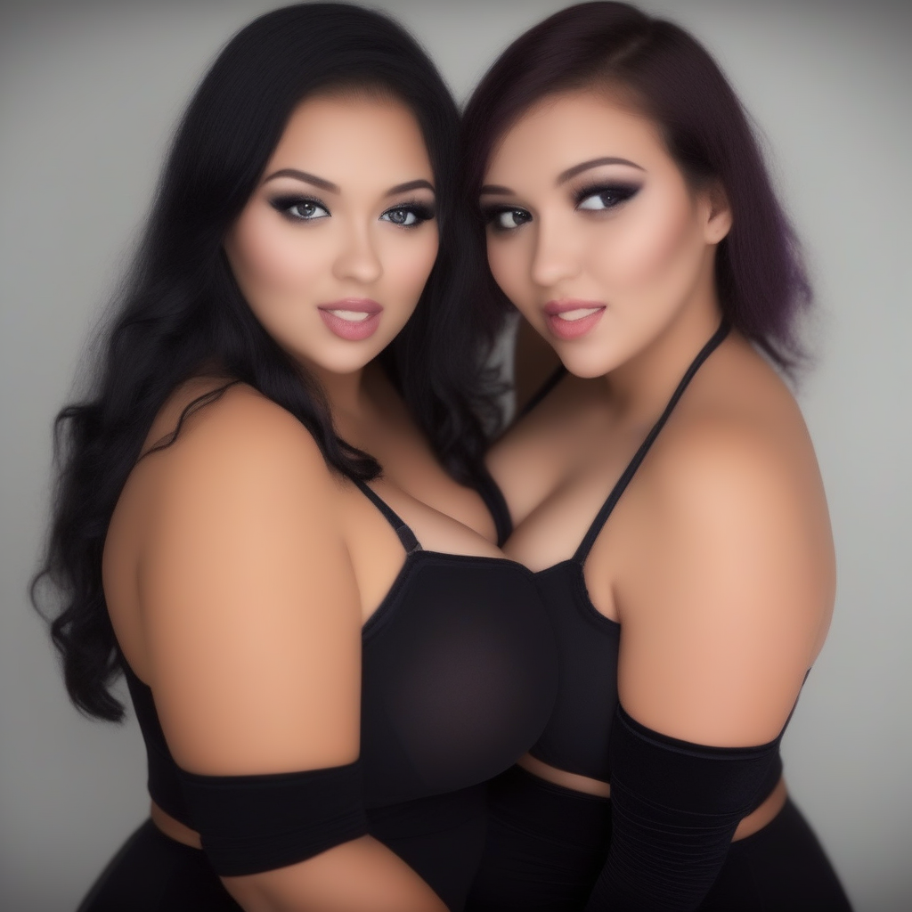 2girls sexy voluptuous and curvy are