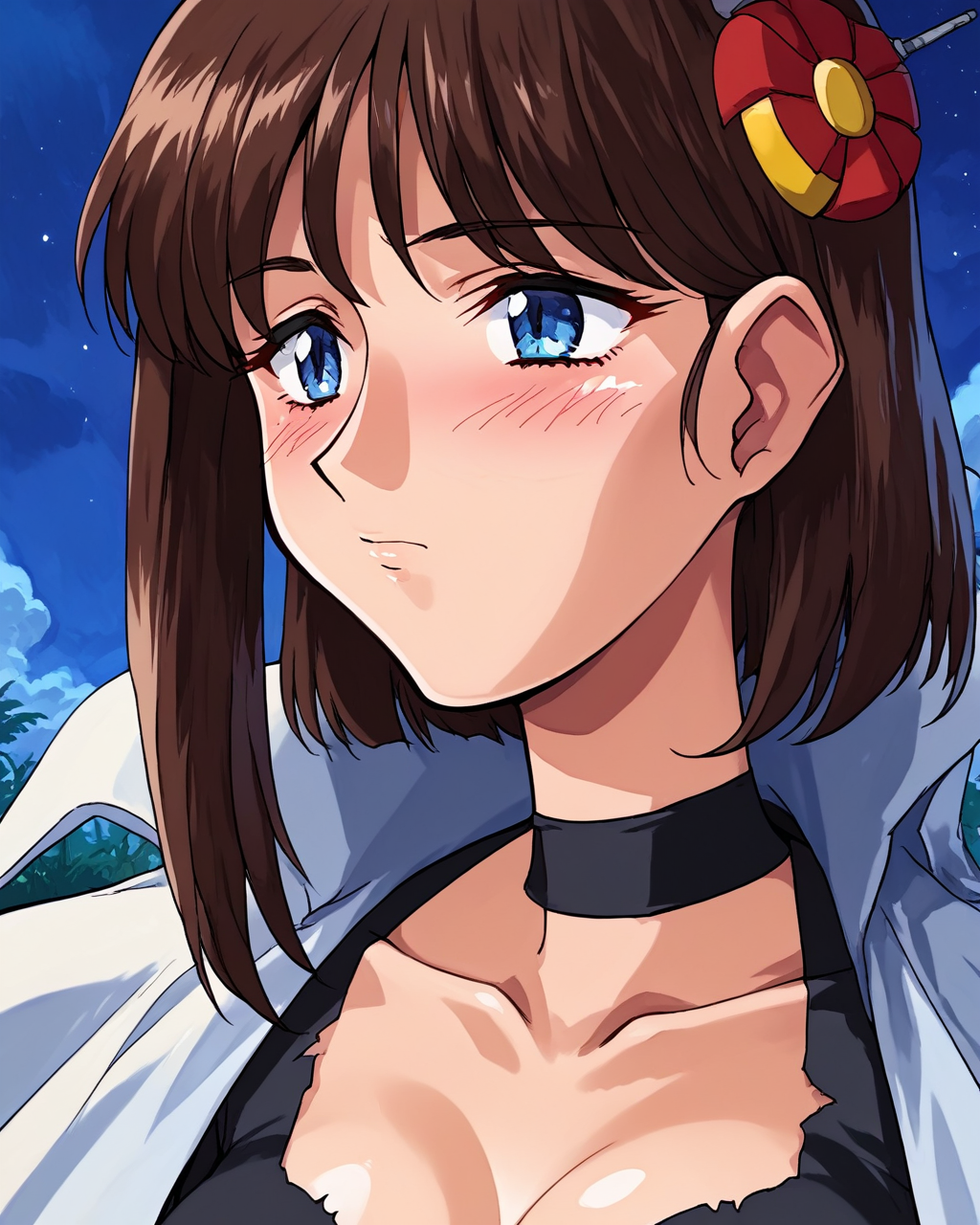 score_9, score_8_up, score_7_up, source_questionable, <lora:v1per_risen_v2:1> v1p3r1seV6,
1girl, ripped white cape, ruins, close up of face, black tight leather body suit,  jungle, clouds, blush, night sky full of stars, ((explosions in the distance)),
<lora:sdxl_lightning_8step_lora:1>