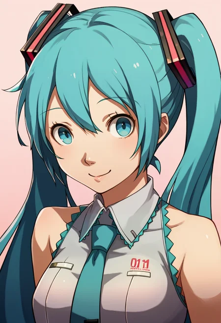 score_9, score_8_up, score_7_up, source_anime, BREAK, solo, 1girl, smile, looking at viewer, <lora:P4-Portraits-pdxl_Fp:1>, simple background, portrait, hatsune miku, closed mouth,