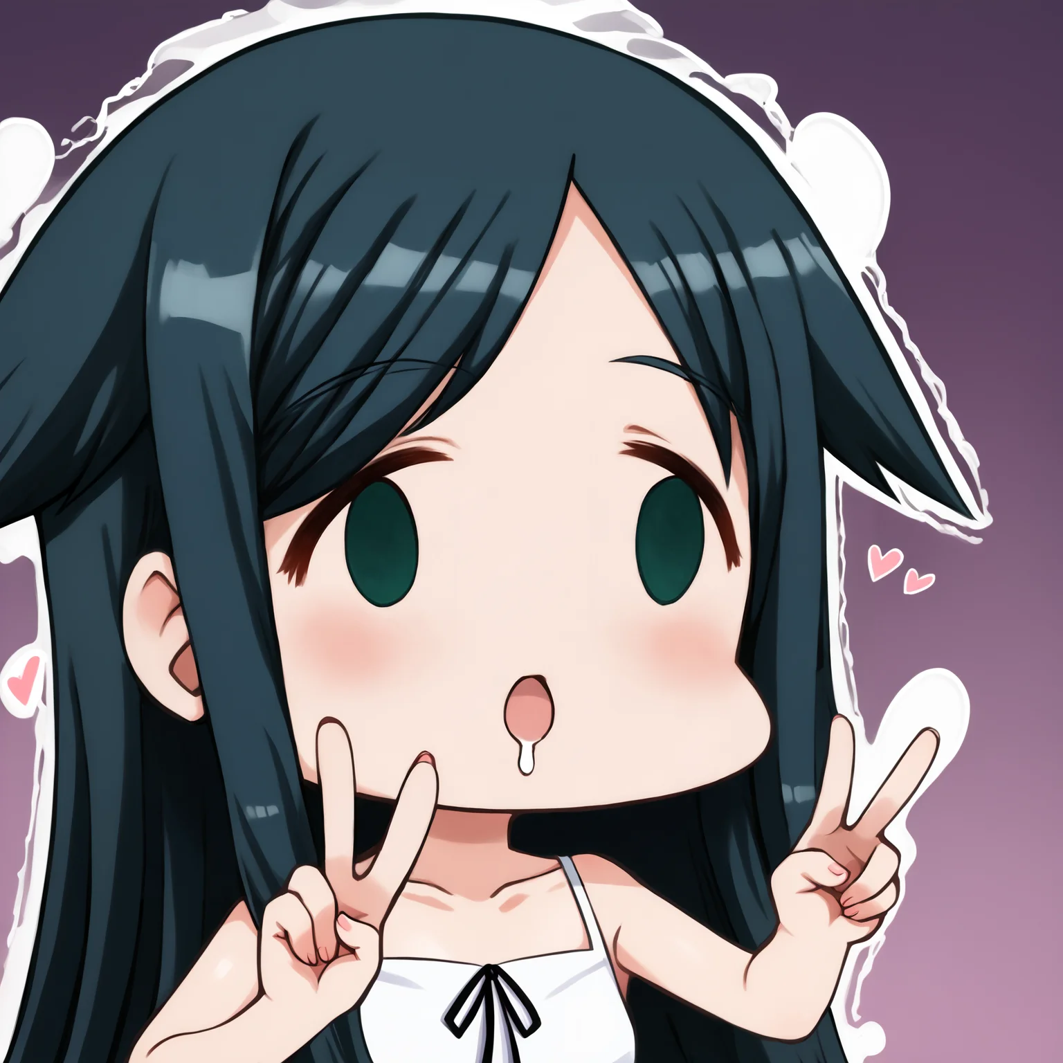 score_9, score_7_up, source_anime, uncensored, zPDXLxxx, <lora:intricate_details:1> intricate_details_xl, flat color, gradient background, (cross:1.2), photo background, 2koma, face focus, close-up, straight-on, dutch angle,
<lora:Saya_No_Uta_v1.0:1> Saya, saya_(saya_no_uta), long hair, dress, green eyes, bare shoulders, sundress, sleeveless dress, white dress, green hair, blue hair, collarbone, ribbon, hair flaps, hands up, double v, happy
<lora:Faces_of_People_FX_Meme_v1.0:1> face of the people who sank all their money into the fx (meme), chibi, chibi inset, blank eyes, drooling, (heart, spoken heart:1.2), fingernails