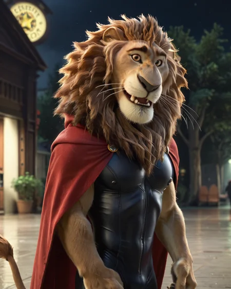 score_9, score_8_up, score_7_up, intricate details, rating_questionable,
<lora:homri52:1>
,
<lora:Mayor_Lionheart_Zootopia:0.8>, 1boy(Lionheart, furry male, solo, lion, brown fur, brown eyes, whiskers, lion tail, looking at the viewer, solo, happy,
red cloak, sleeveless tight bodysuit), outdoors, at night, darkness
,
4k,
detailed background, depth of field,
<lora:ral-chrosc-clr:0.5>, ral-chrosc-clr,
<lora:Expressive_H:0.5>, Expressiveh,
<lora:xl_more_art-full_v1:0.3>,
<lora:add-detail-xl:0.3>,