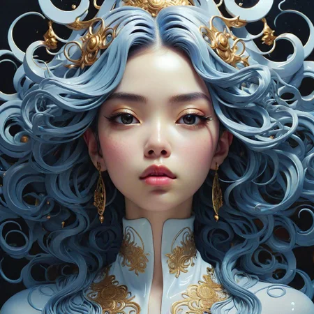 sensual, beautiful, amazing, delicate, female, fluid dynamics, melting, strong, symmetrical, sexy, lascivious, amazing, symmetrical face, academia, portrait, cute, intricate, highly detailed, divine realm of gods, elegant, concept art, art by jin kagetsu, james jean and wlop,