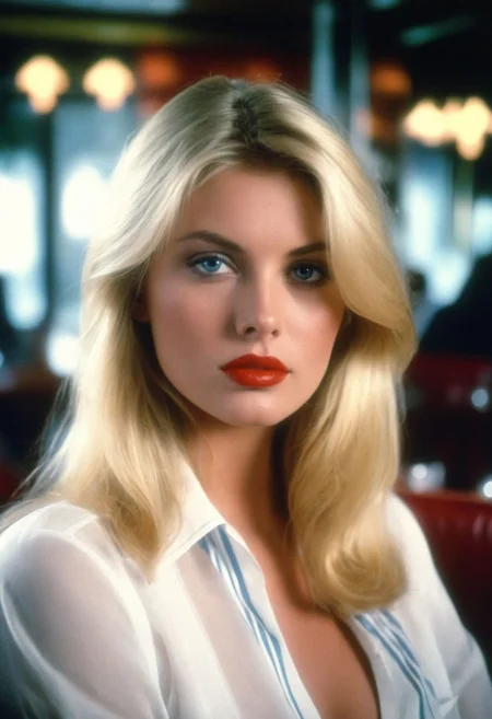 CinematicPortrait woman analog photo blonde (provocative slavic ) masterpiece indoors, (glossy lipstick), blue eyes, (restaurant), soft focus, depth of field, film grain, (((looking at viewer))) <lora:CinematicPortraitXL_v3:0.25> <lora:EuroBabe-v4-XL:0.35>