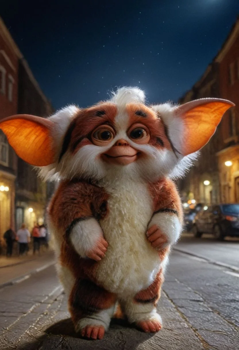Xmogwaix, Xdaffyx , amazing quality, masterpiece, best quality, hyper detailed, ultra detailed, UHD, perfect anatomy, portrait, hyper-realism, majestic, awesome, inspiring, - portrait in night city street , cinematic composition, soft shadows, national geographic style,