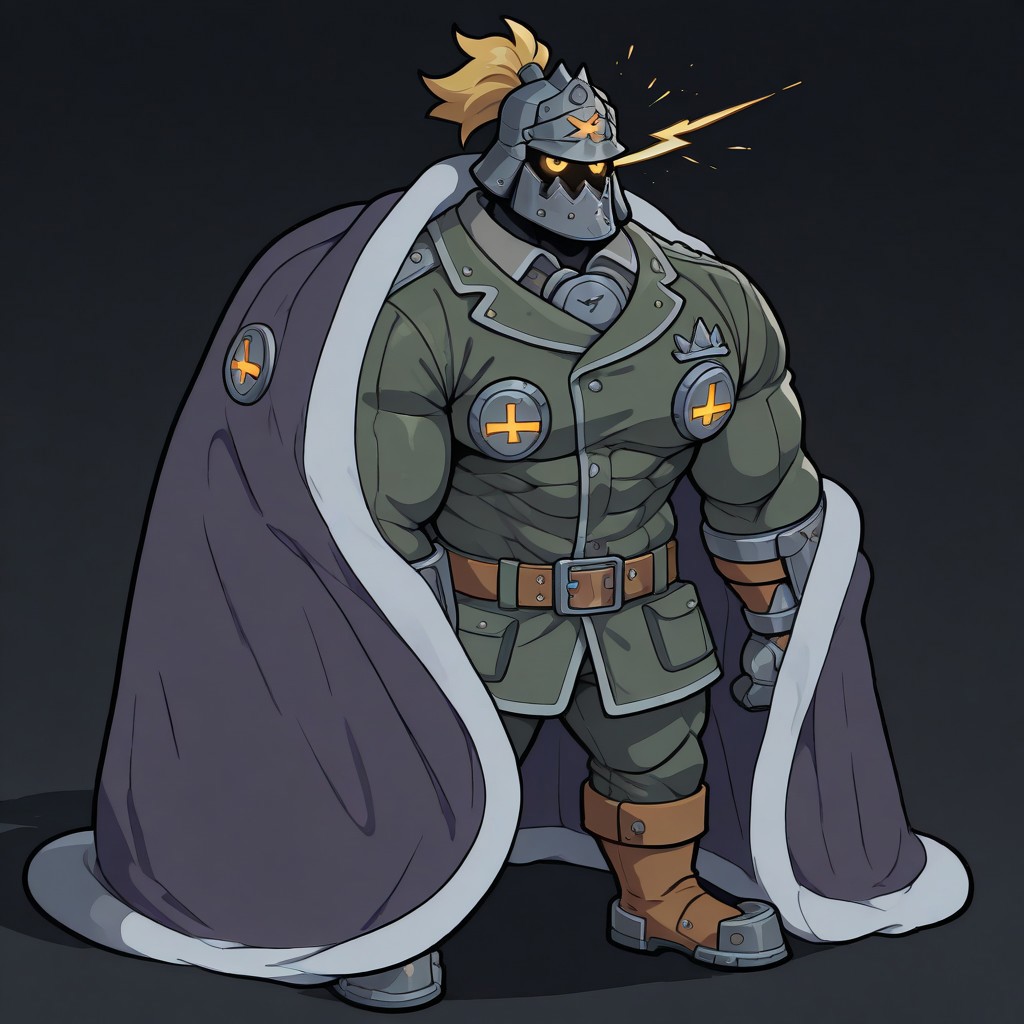 masterpiece, best quality, newest, absurdres, highres, blanket, (chibi), under covers, <lora:CozyBlanket_illusXL_Incrs_v1:1>, pajamas,  abstract,dark theme,ggstpot, muscular male,helmet, green jacket, pants, boots, gauntlets, belt, ponytail, yellow eyes,,glowing eyes,eye trail
