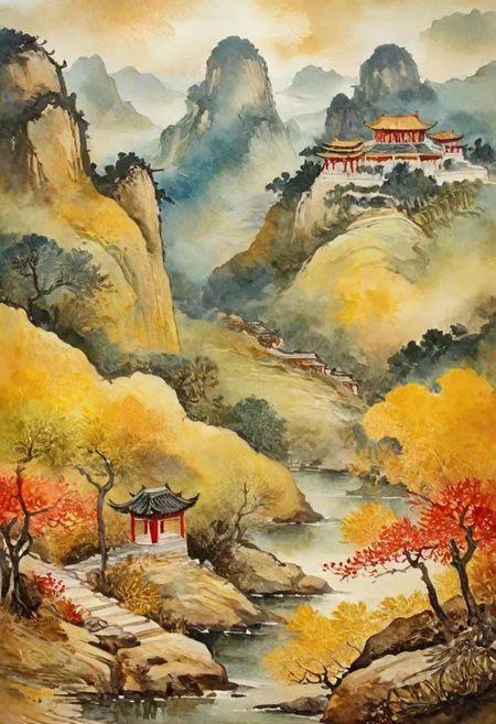 tj, cangyunshan, landscape, chinese ink painting, oil painting, Beautiful Chinese girl, 
Oil Painting, Renaissance Paintings, watercolor painting, concept art, painterly, surreal painting,
((beautiful, painterly, detailed, textural, artistic)), (digital artwork, illustrative, illustration), (((intricate details, highly detailed, ultra-detailed))), (absurdres:1.5), (unreal engine, octane rendering, Anti-Aliasing, sharp focus, natural lighting, high saturation, high contrast, vivid, vibrant, studio lighting, best texture quality), beautiful detailed scenery,
