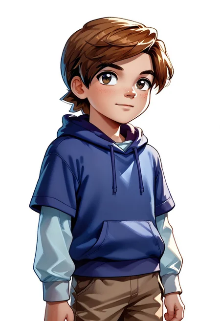 DarirStyle
score_9, score_8_up, score_7_up, highly detailed, cute boy, 1boy, solo,
Marc_Clark, Brown Hair, Brown Eyes, Short Sleeve Hoodie, Blue Hoodie, Long White Sleeve Shirt, Brown Khaki Pants