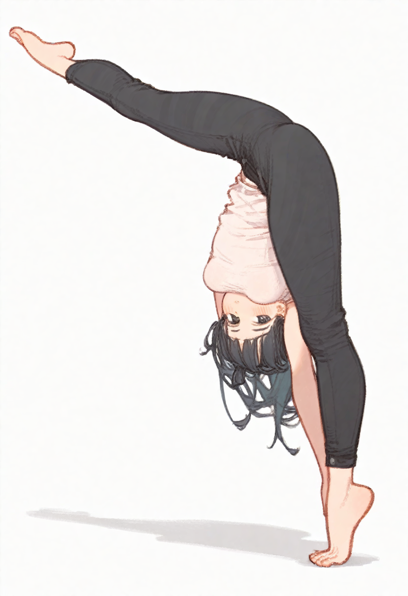 score_9,score_8_up,score_7_up BREAK 1girl,solo,source_anime,long_hair,<lora:ç»èæ»å1.4 StS_PonyXL_Detail_Slider_v1.4_iteration_3:4>,<lora:ARTIST__å·å£ã¤ããµ-Kawaguchi_Issa:0.8>,full body,bow back,barefoot,flexible,tiptoes,spinning,black_pants,hip hop,<lora:naipV3:0.8>,on back,