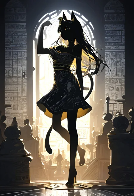 (masterpiece, best quality), (score_9, score_8_up, score_7_up,source_anime), 4K8K, high res image, Uncorrected, white print, lineart print, print,
from front, Porcelain wall,
Ankha_(Animal_Crossing), (silhouette Ankha solo:1.3),
(animals), silhouette, backlit, backlighting, dark night, Porcelain Mix Gold, pmg style,
(golden lines, white silhouette skin, Skin like porcelain),
standing on tiptoes, reaching out, arms up,
(small stature, petite:1.3), (breasts:1.1), (white hair, verry long hair, cat ears),
(wearing Porcelain clothing, Porcelain Egyptian-style dress),