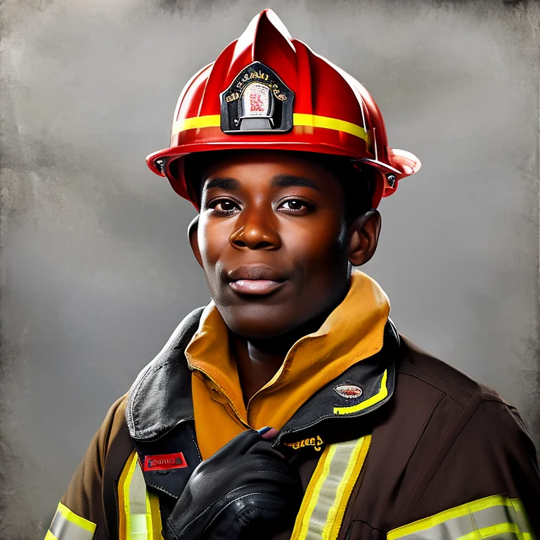 Portrait photo of a fireman. art by smoose-22