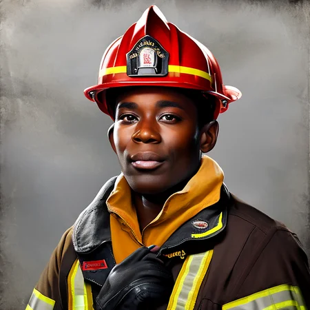 Portrait photo of a fireman. art by smoose-22