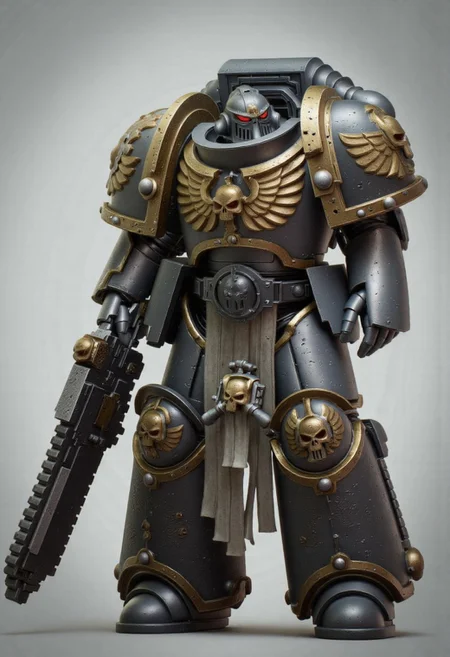 Score_9_up, absurdres, Source: GamesWorkshop, best quality, expressive eyes, perfect face, space marine, Ultramarines Astartes Chapter space marine in terminator armor holding a chainsword, terminator helmet, full body, volumetric lighting project unreal engine, mantisdetailerse, adddetails, <lora:PeopleCountSliderLoRAv1:2.0>, <lora:warhammerAdeptus_v1:0.7>,