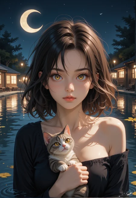 a RAW ultra-realistic photo, UHD,8K, masterpiece, best quality, higres, high detail, depht of view, semi realistic, score_9,score_8_up,score_7_up,embedding:zPDXL2, general, no_humans, cat, reflection, black_cat, ripples, yellow_eyes, artist_name, water, no_humans, night, animal, moon, cat, slit_pupils, reflection, black_cat, crescent_moon, animal_focus, ripples, different_reflection, reflective_water,<lora:增强\(收藏)\sdxl_lightning_8step_lora.safetensors:1.0:1.0> <lora:(风格)\(收藏)\Expressive_H-000001.safetensors:0.8:0.8> <lora:(风格)\(收藏)\fiasco_A1.safetensors:0.4:0.4> <lora:增强\(收藏)\Hands XL 4.safetensors:1.0:1.0> <lora:Envy Pony Pretty Eyes 01.safetensors:0.3:0.3>