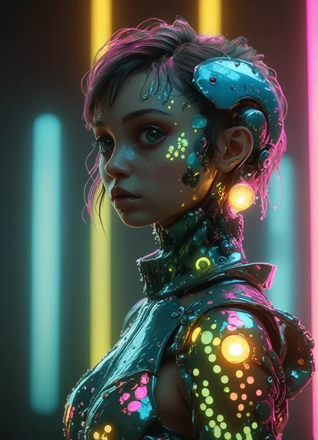 Ombre color scheme of neon blue, neon pink, neon yellow, neon green, neon orange, ((Long shot)) of jp-Brendac5 a in the style of unreal engine 5, charles willson peale, jeremiah ketner, mark ryden, aurorapunk, subsurface scattering, cinematic photo, soft lighting, heavy shadow, 35mm photograph, bokeh, professional, 4k, highly detailed, (blush:0.5), (goosebumps:0.5), subsurface scattering cutecore dreampop Dramatic lighting DiscoTech, scifi, uv blacklights, sequined
<lora:envyStarlight_v10:0.8> <lora:TheWeirdies:0.8> TheWeirdies <lora:MJ52:0.35> <lora:retro fashion cyberpunk style:0.8> retro, cyberpunk, fashion, style, subsurface scattering, Photorealistic, Hyperrealistic, analog style, realistic, film photography, soft lighting, heavy shadow