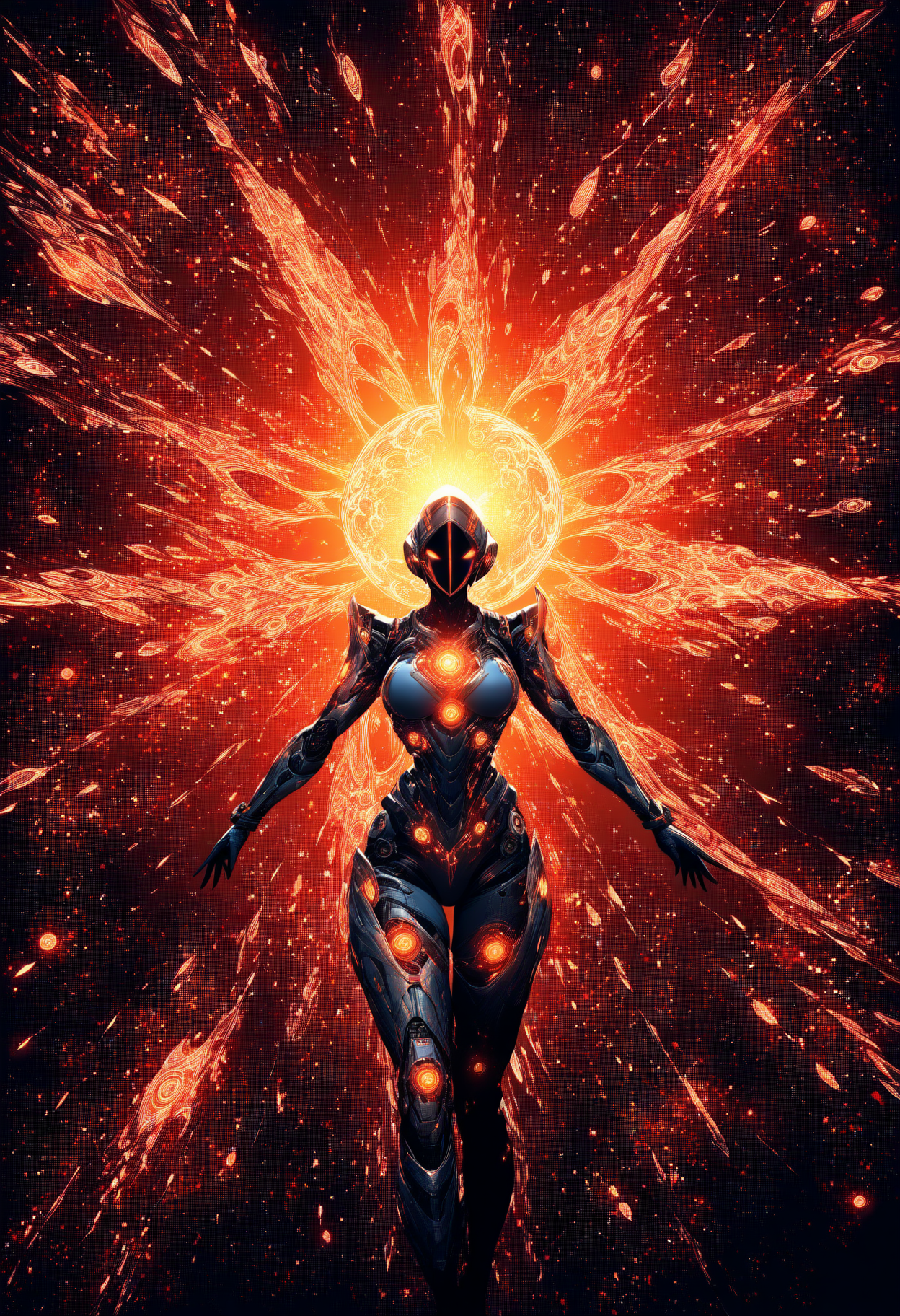 professional 3d model masterpiece,high score,great score,absurdres,  ., a colorful abstract background with a spiral design in the middle of it [13], <lora:R0k00Gl0w1ngHD:1>, (R0k00Gl0w1ngHD, glowing, light particles, space art, generative art, Android Jones, Benoit B. Mandelbrot, fantasy art, concept art, fractals, abstract art), orange background [2],summer [1], . octane render, highly detailed, volumetric, dramatic lighting