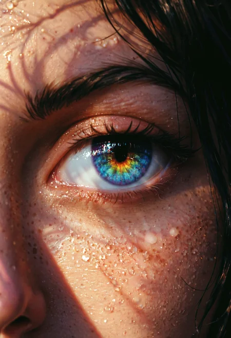 pixel art, dithering, SNES Graphics, sprites, hand drawn, colorful 256 colors, VGA, digitized, relaxed, backlit, very detailed eyes, contrast, shadow, ring light, extreme close-up showing her face, a beautiful, detailed face, detailed skin, bright piercing eyes, freckles, blemishes, seductive, dark background, warm colors, candid, <lora:MJ52:0.4>, <lora:MJ52_v2.0:0.5>