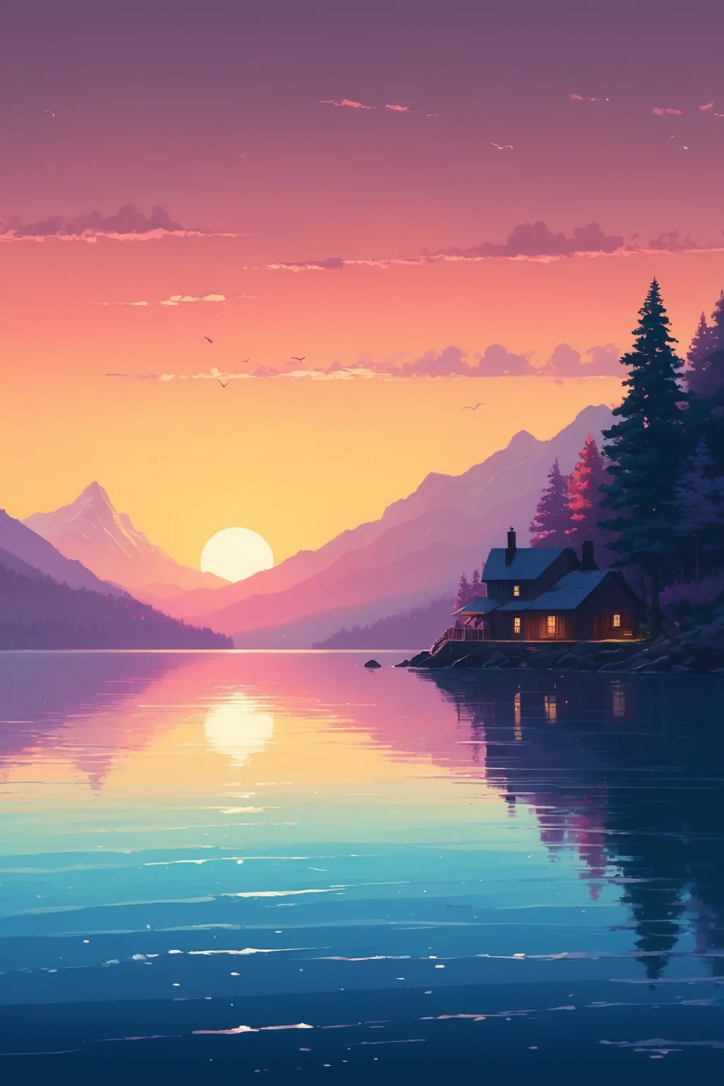 by Alena Aenami and [James Gilleard|Mark Lovett] in the style of [Shahab Alizadeh:Thomas Kinkade:0.25]